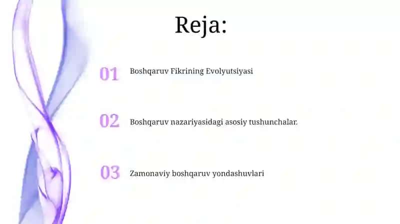 Boshqaruv Fikri Evolyutsiyasi 2