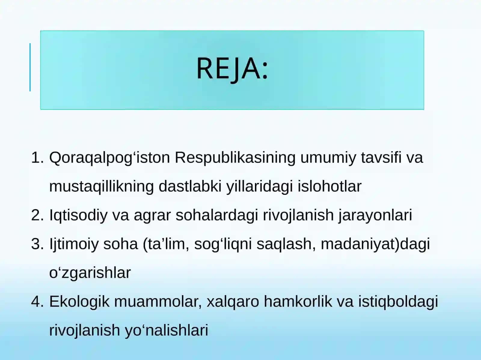 Mustaqillik yillarida Qoraqalpog'iston Respublikasi 2