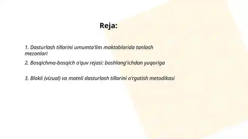 Dasturlash tillari umumta'lim maktablarida 2
