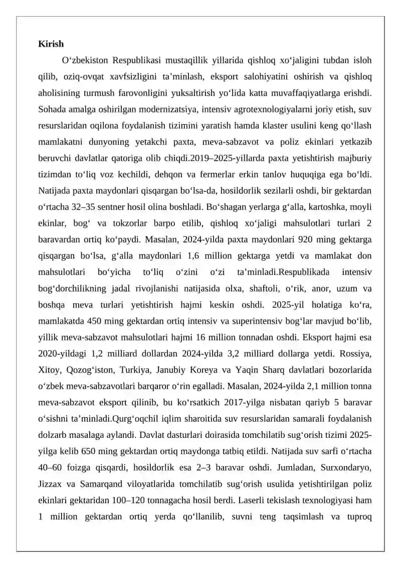Qishloq xo‘jaligining konstitutsiyaviy-huquqiy asoslari va davlat siyosati 2