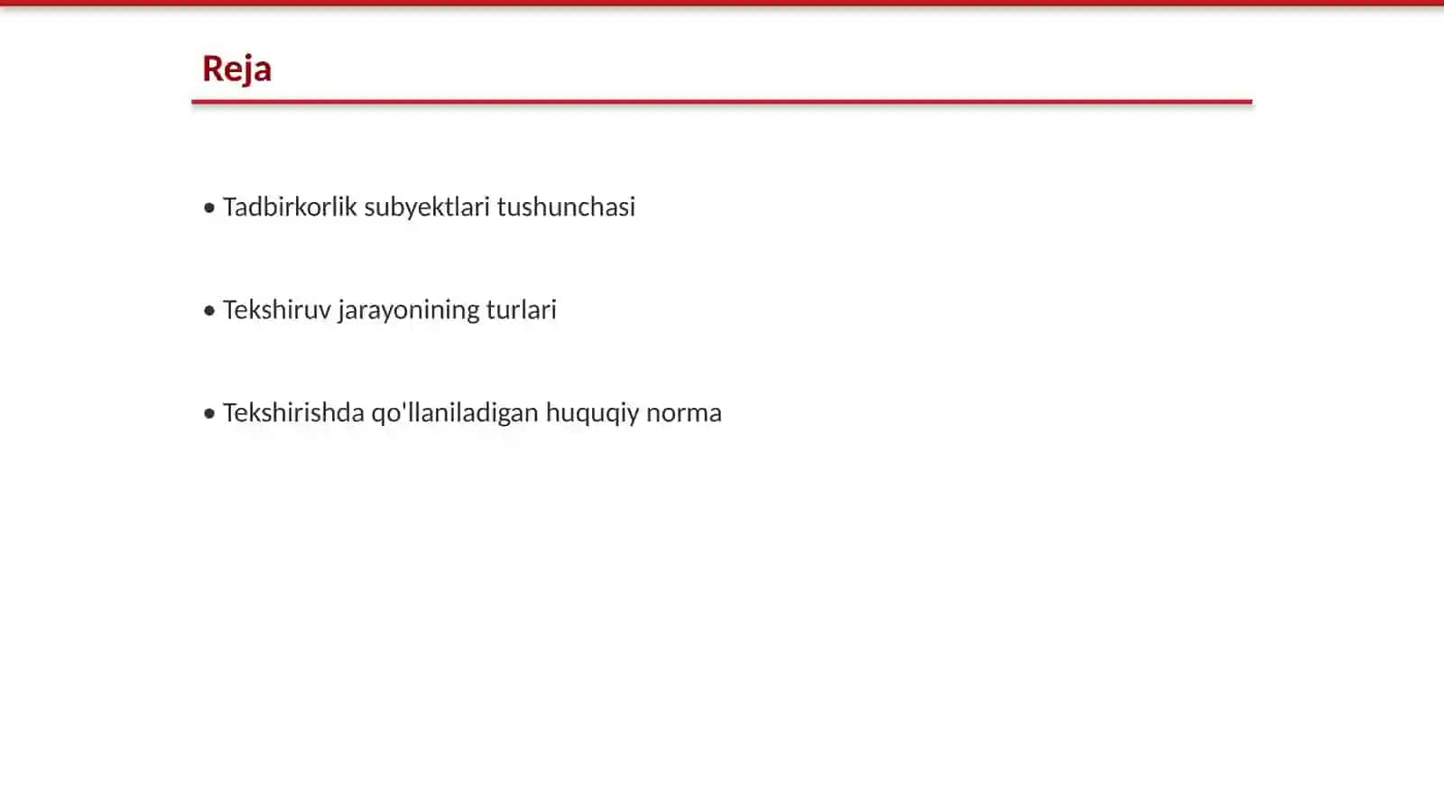 Tadbirkorlik subyektlarini tekshirish asoslari 2