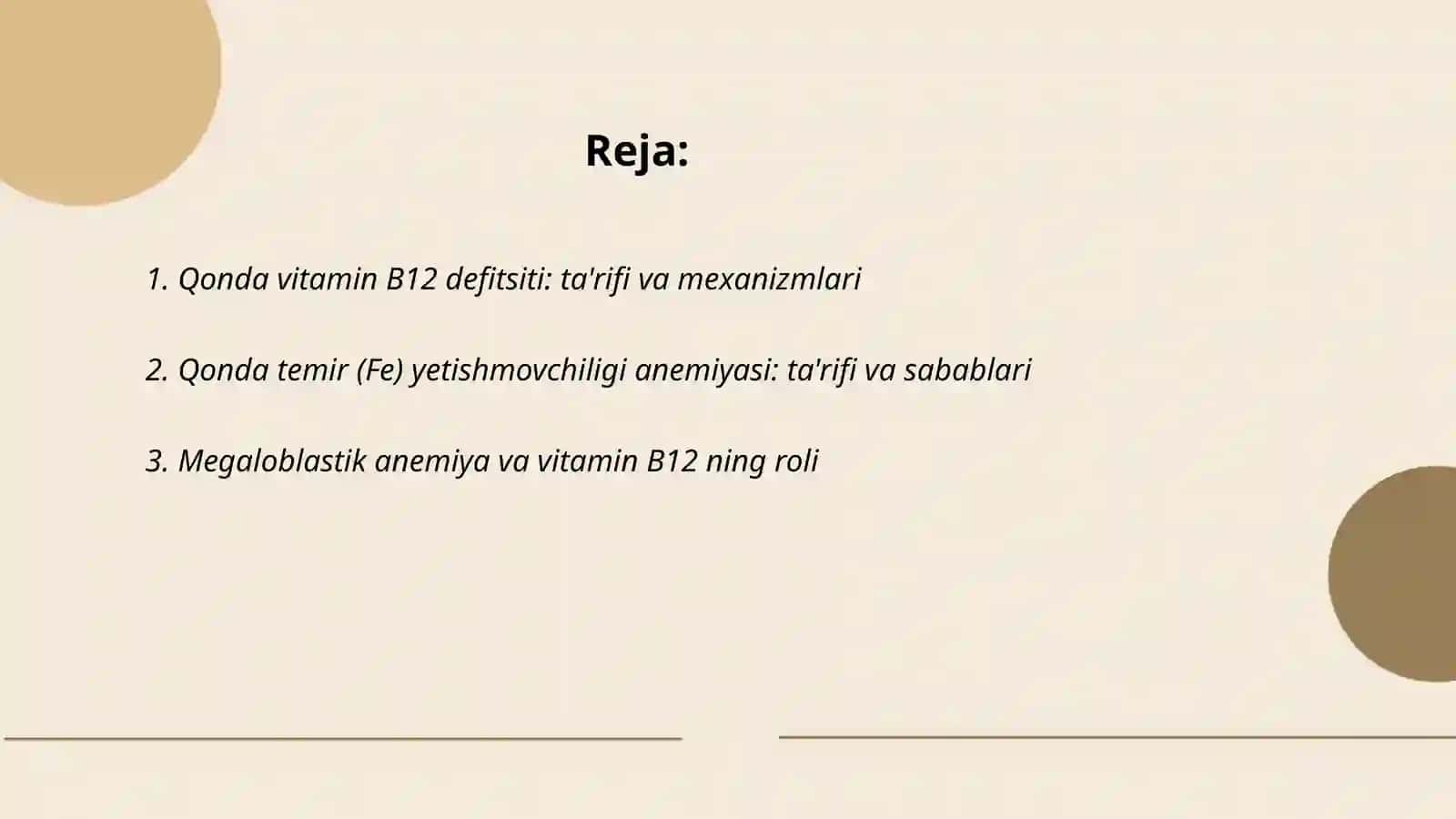 Qonda vitamin B 12 va Fe anemiyasi 2