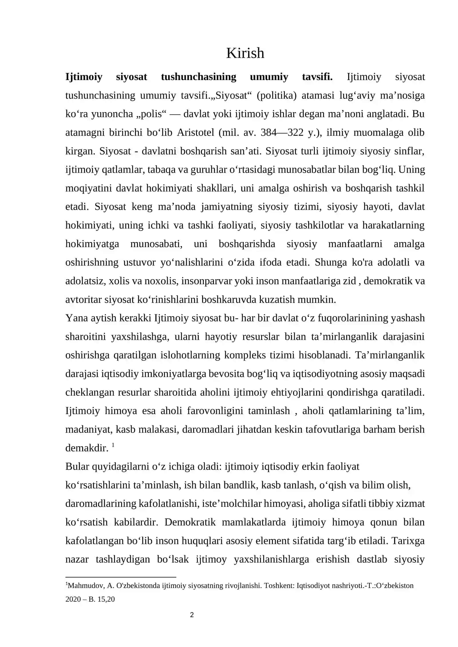 Kuchli ijtimoiy siyosat kontseptsiyasini shakllantirish, uning bosqichlari va rivojlanishi 2
