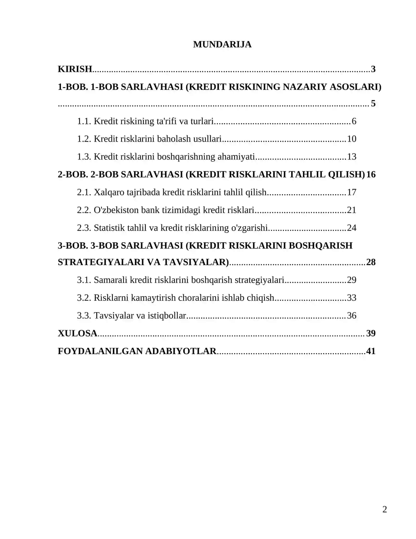 KREDIT RISKLARINI BOSHQARISH: BANKLAR UCHUN SAMARALI STRATEGIYALAR 2