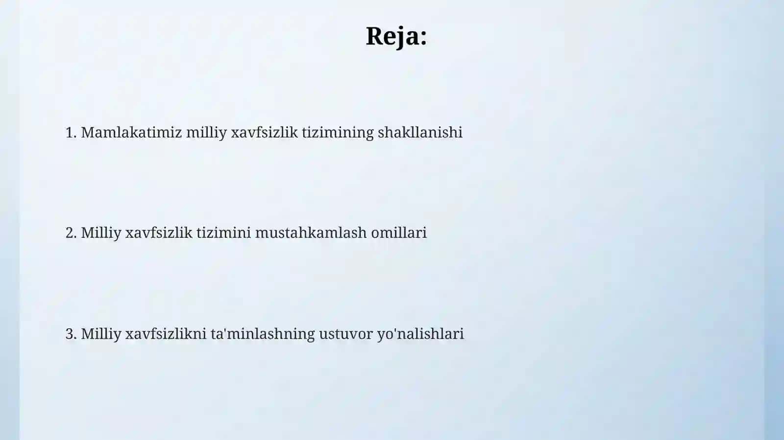 Mamlakatimiz milliy xavfsizlik tizimining shakllanishi 2
