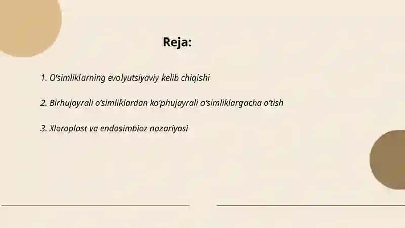 Oʻsimliklarning kelib chiqishi va organlarining paydo boʻlishi 2
