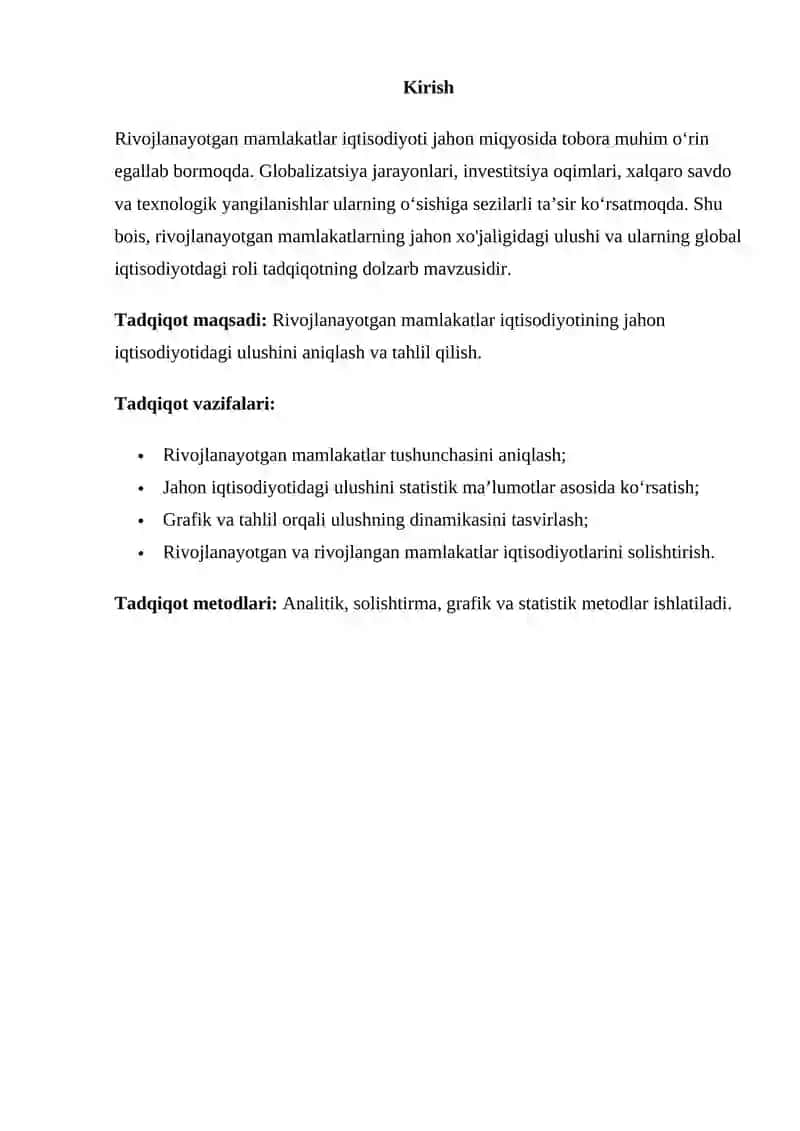 Rivojlanayotgan Mamlakatlar Iqtisodiyoti 2