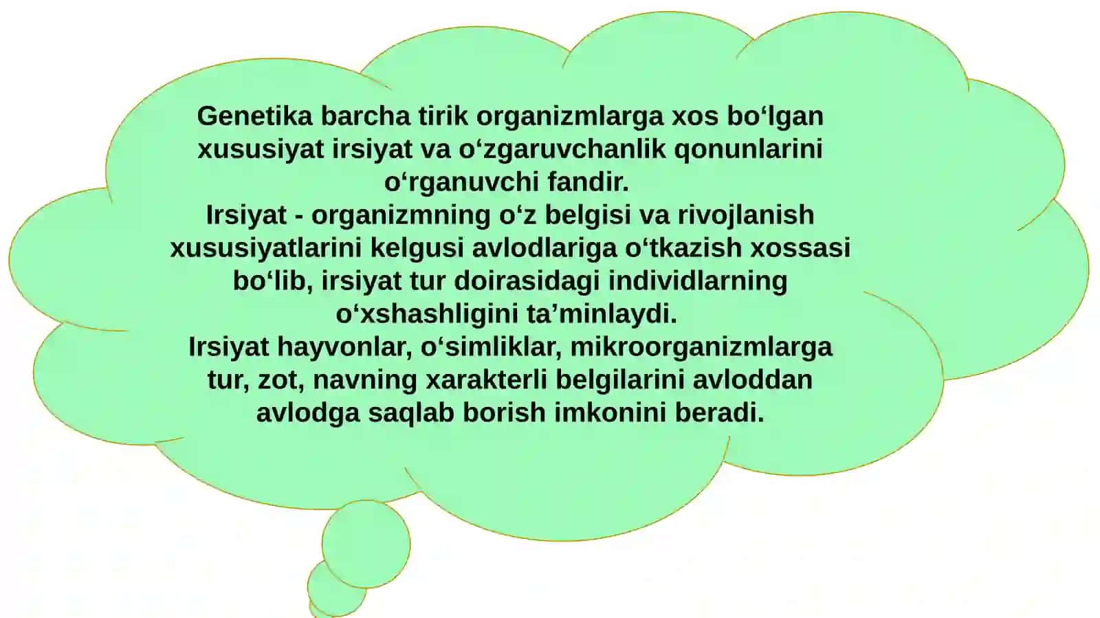 Irsiyatning umumiy qonuniyatlari. G. Mendelning irsiyat qonunlari va ularning mohiyati 2
