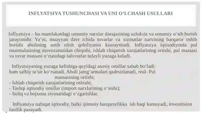 Inflatsiya va uning kelib chiqishi tarixi 2
