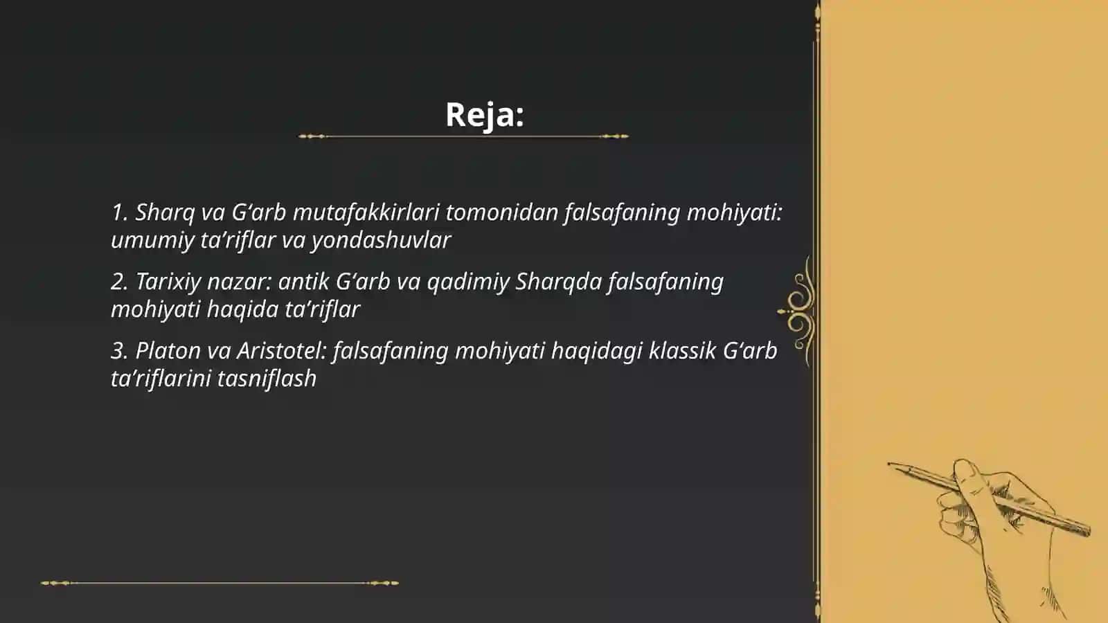 Falsafaning mohiyatiga oid Sharq va Gʻarb mutafakkirlari tariflarini tasniflash 2
