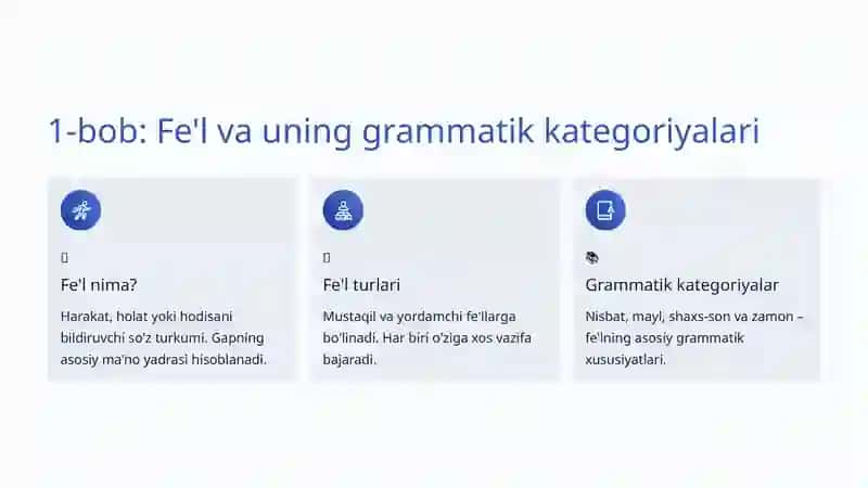 Fe'l Zamonlari: O'zbek Tili Grammatikasi Asoslari 2