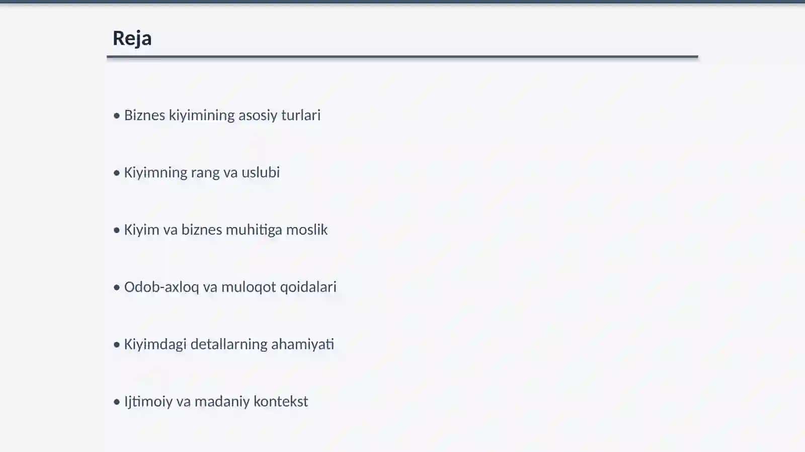 Biznes odamining kiyimi va odob-axloqi 2