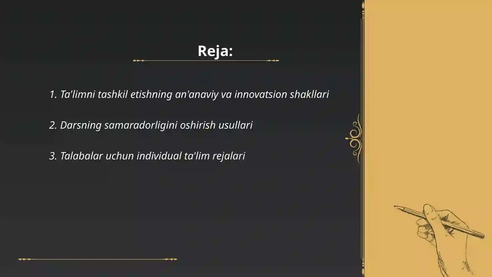 Ta'limni Tashkil Etish Turlari va Shakllari 2