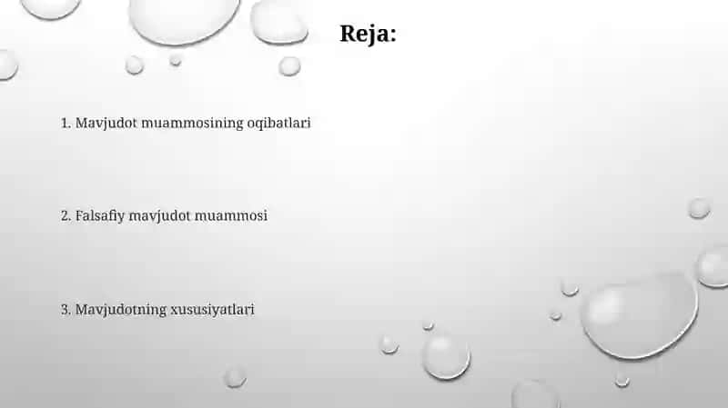 Falsafada borliq muammosi va uning atrubutlari 2