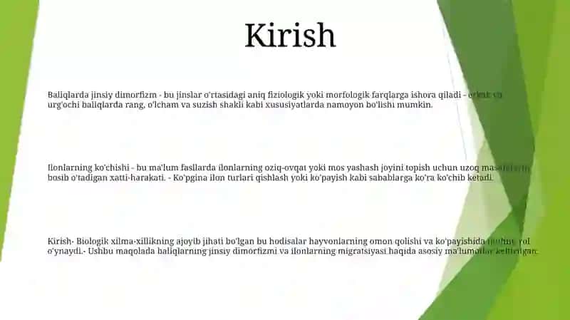 Baliqlarda Jinsiy Dimorfizim Va Ularning Migratsiyasi 2