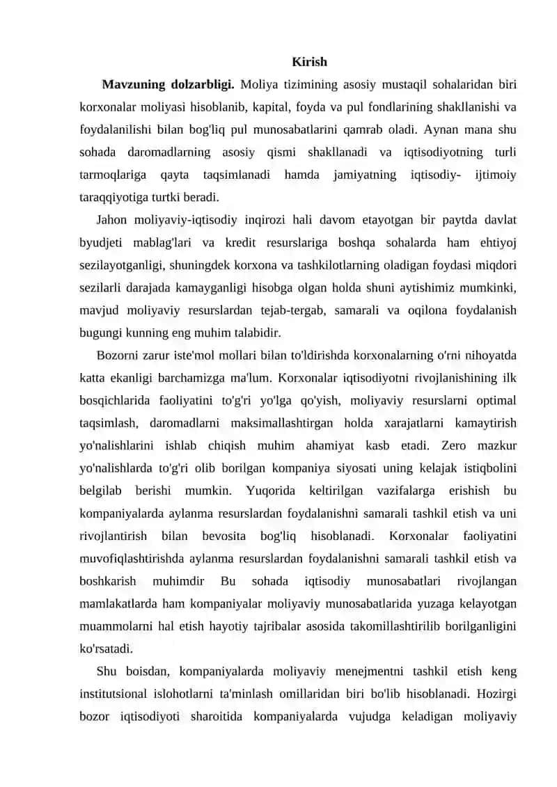Korxonada aylanma mablag'larni boshqarishni takomillashtirish 2