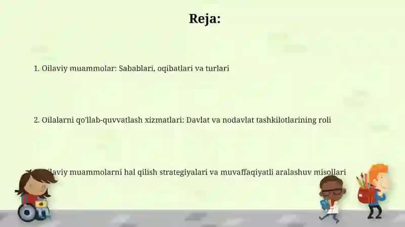 Oila muammolariva oila uchun yaratilgan xizmatlar 2