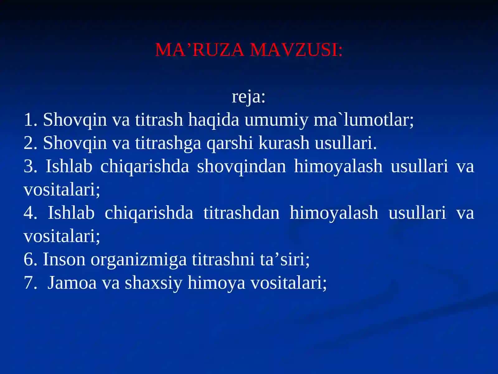 Ishlab chiqarishda shovqin va titrash 2