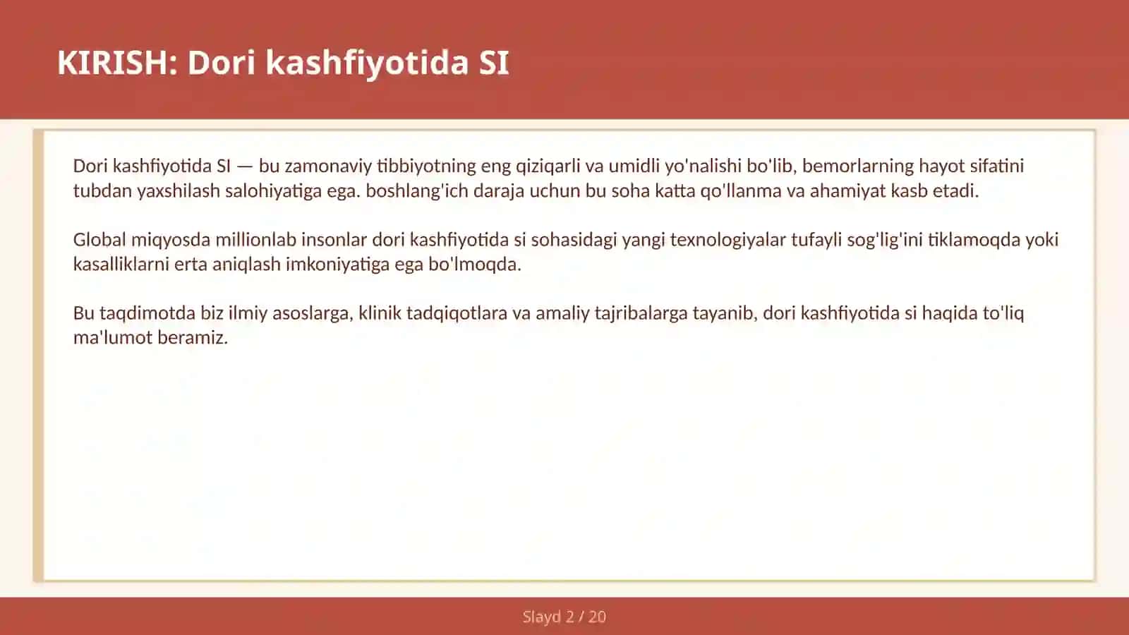 Dori kashfiyotida SI 2
