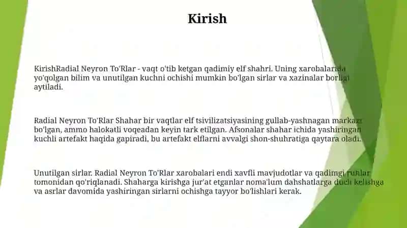Radial Neyron To'Rlar 2