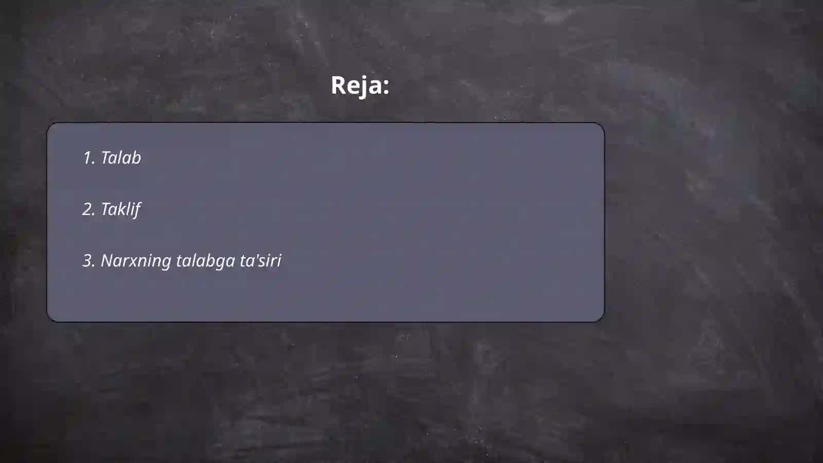 Talab va taklif nazariyasi 2