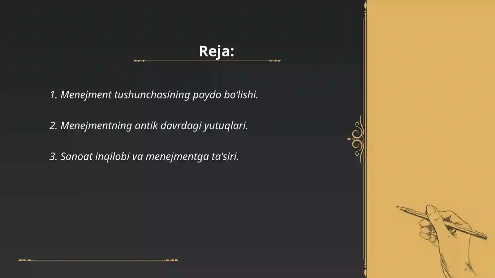 Menejmentning rivojlanish tarixi va hozirgi holati 2