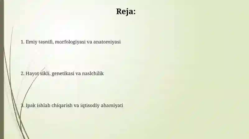 Tut ipak qurtining klassifikatsiyasi 2