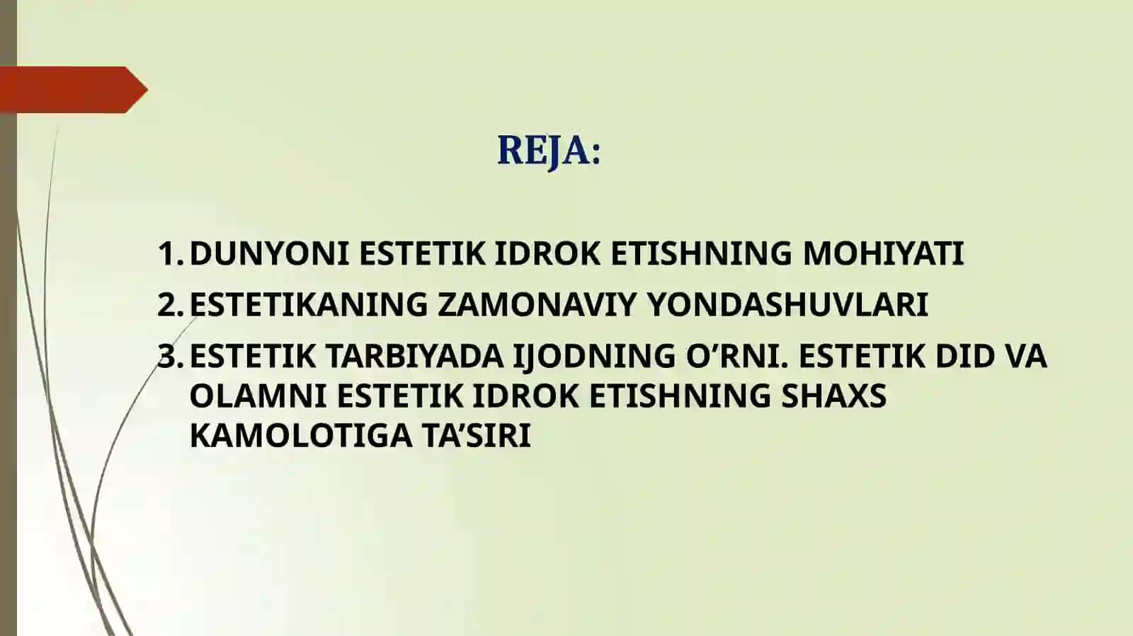 NAFOSAT FALSAFASI (ESTETIKA) 2