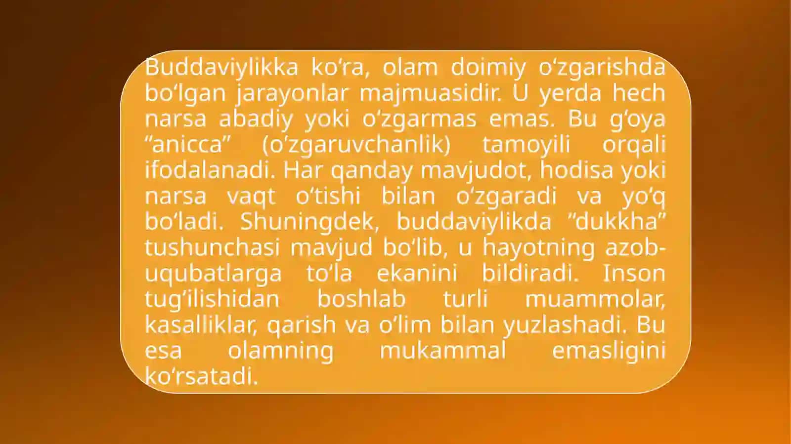 Buddaviylikta'limotlarida olam va inson haqidagi g'oyalar 2