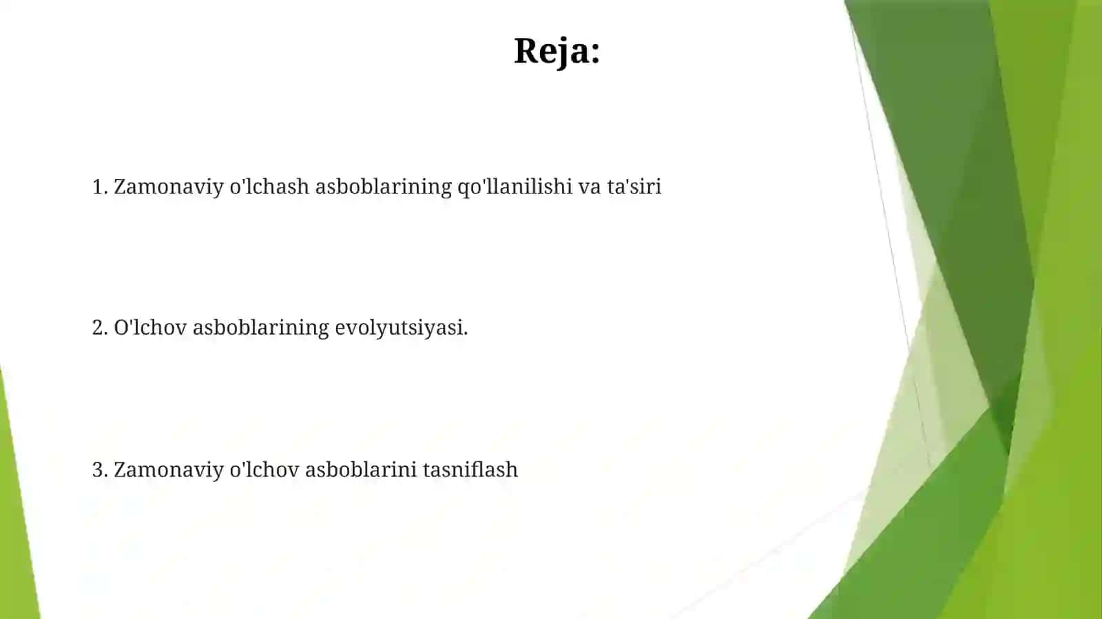 Zamonaviyo‘lchash asboblari va ularning tasnifi 2