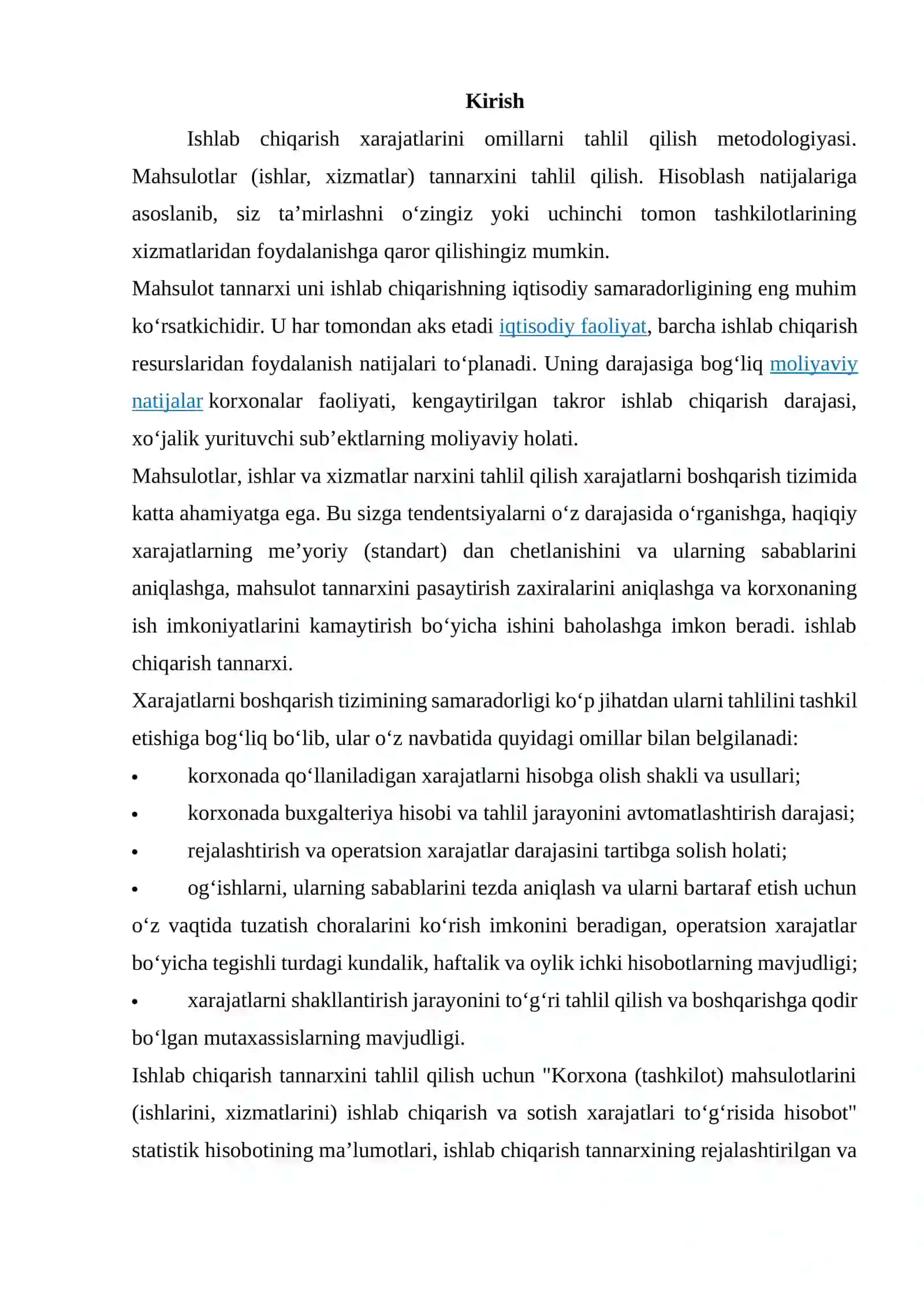XARAJATLARNI UMUMIY HAJMI VA ULARNI ASOSIY ELEMENTLAR BO‘YICHA BAHOLASH TAHLIL QILISH 2