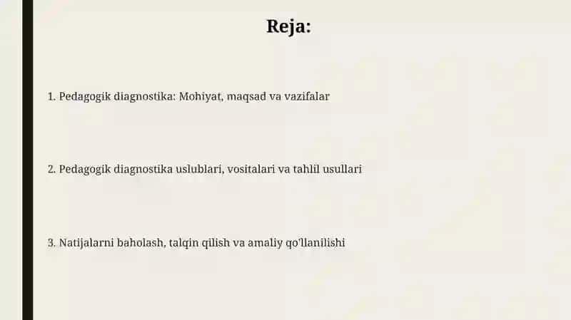 Pedagogik diagnostika 2