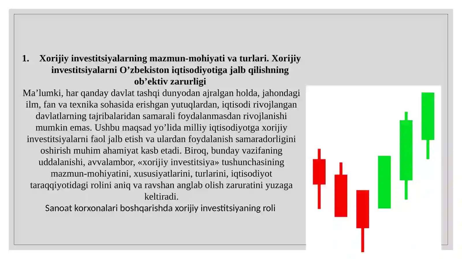 Xorijiy investitsiyalar 2