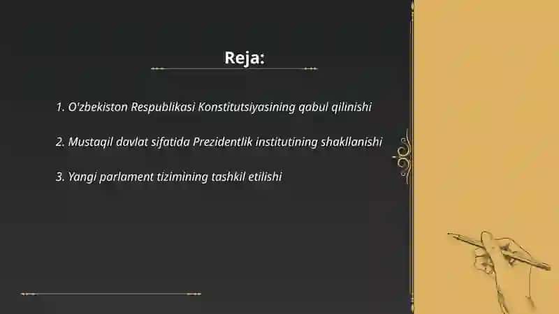 Mustaqillik yillarida davlat boshqaruvi tizimida amalga oshirilgan islohotlar 2