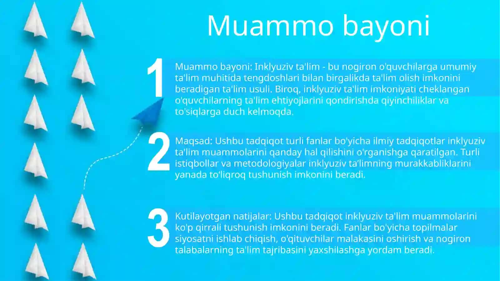 Turli Yo'Nalishdagi Ilmiy Tadqiqotlarda Inklyuzif Ta'Lim Muammolarini Õrganishi 2