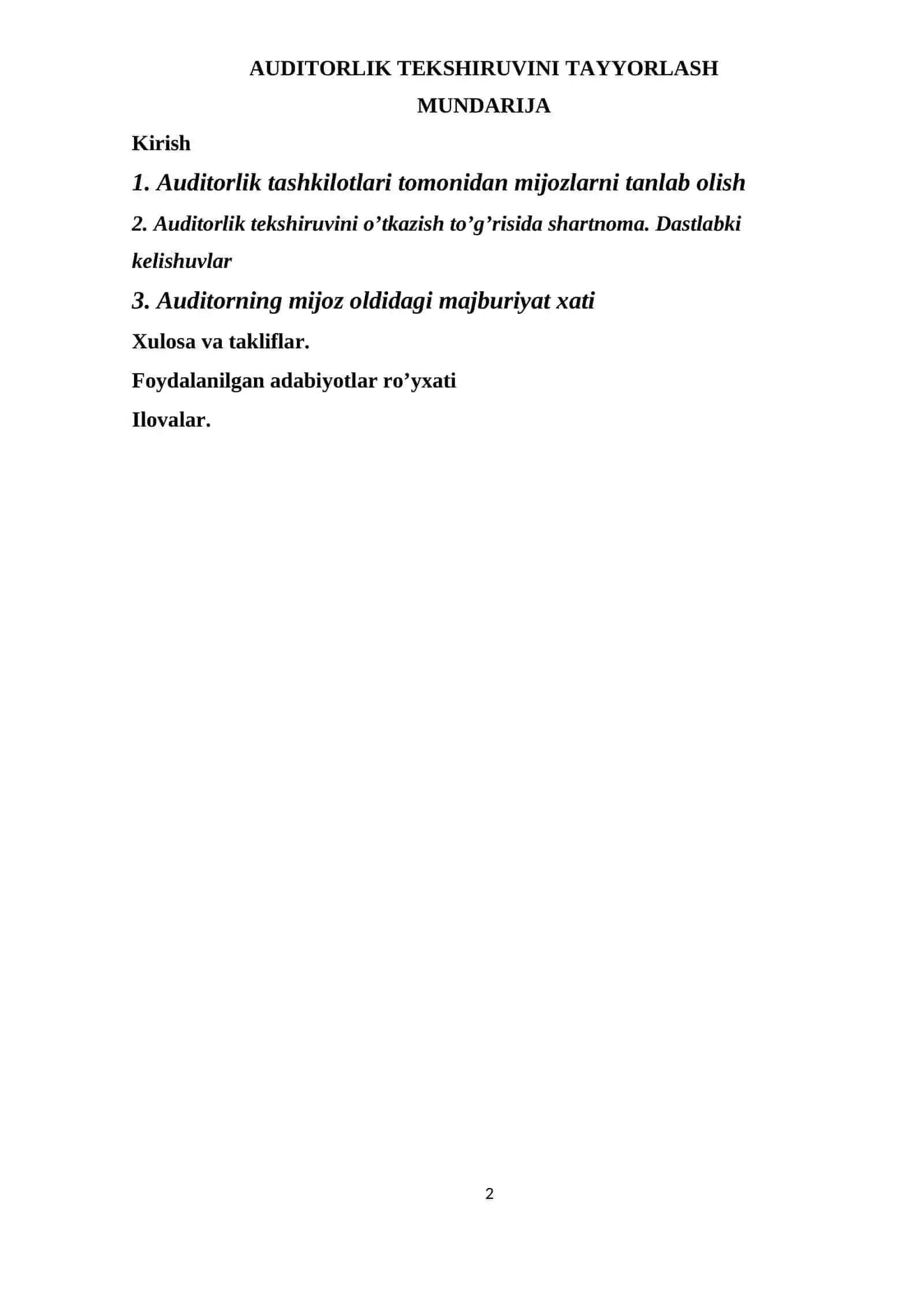 AUDITORLIK TEKSHIRUVINI TAYYORLASH 2
