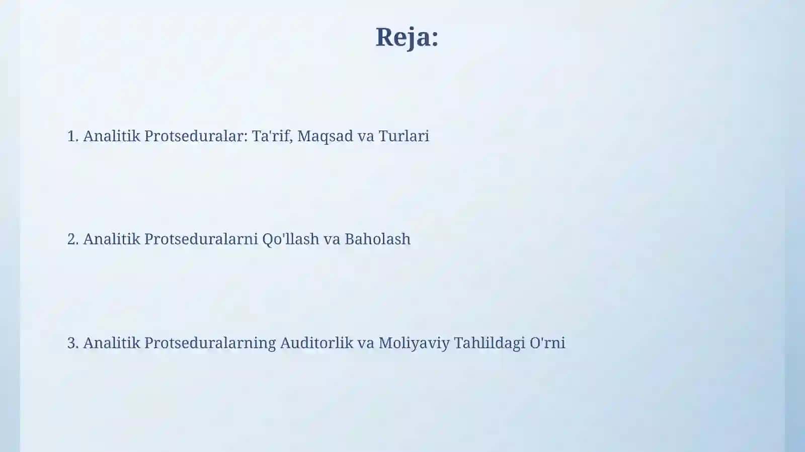 Analitik Protseduralar 2