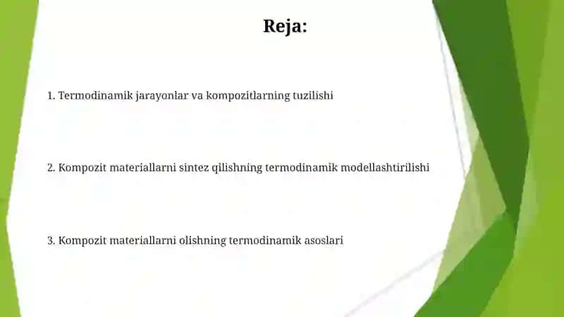 Kompozitsion materiallar olishning termodinamik asoslari 2