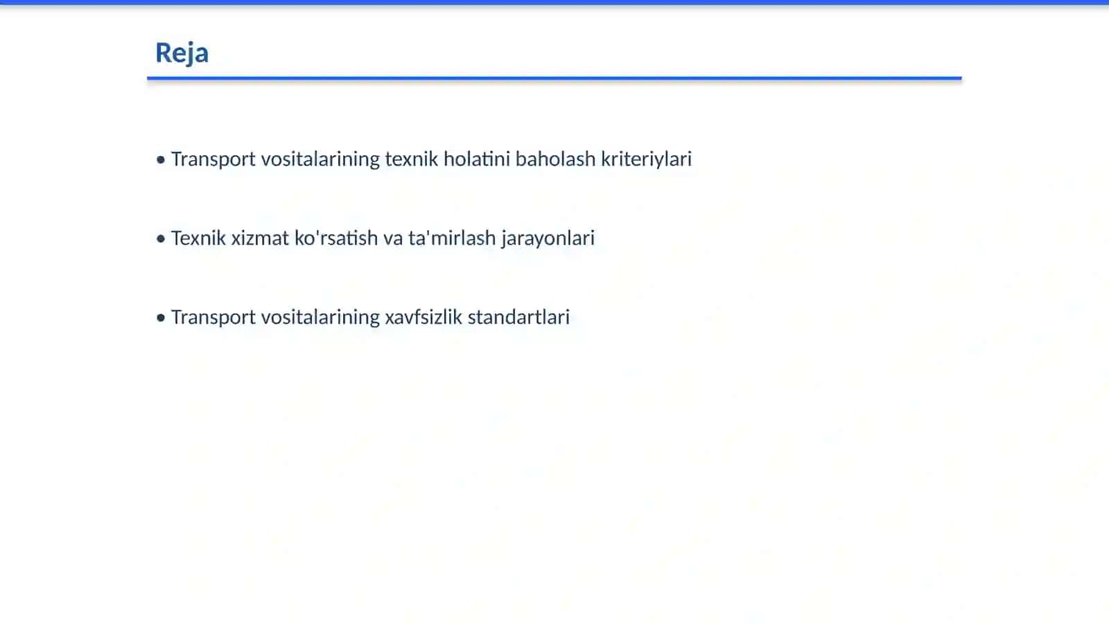 Havfsiz harakatlanishni ta'minlashda transport vositalari tehnik holatining ahamiyati 2