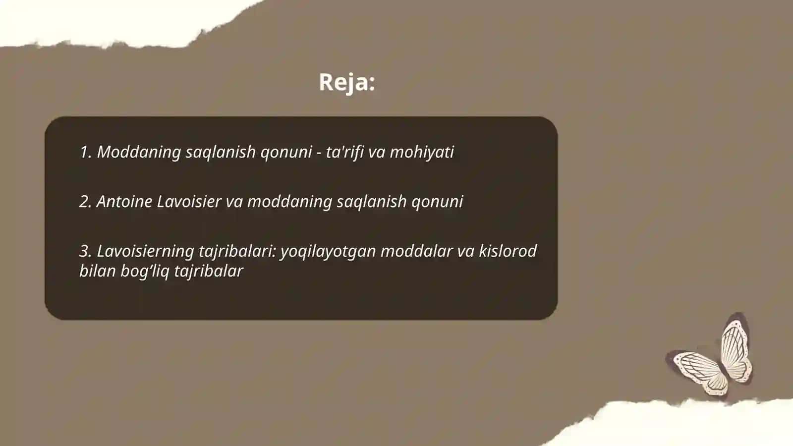 Moddaning saqlanish qonuni va uning yaratilishda olimlarni tajribalari 2