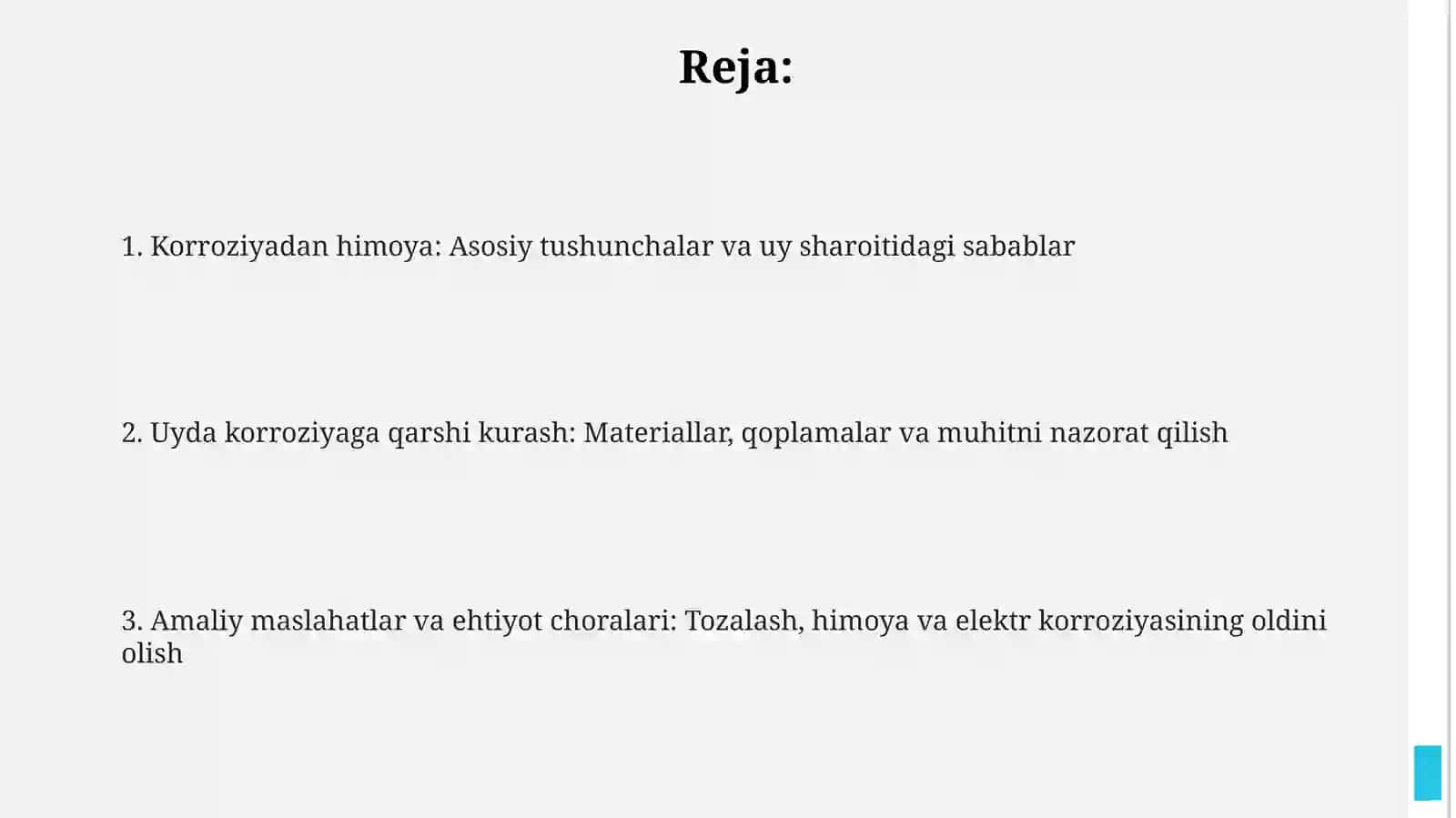 Uyda korroziyani kamaytirish usullari 2
