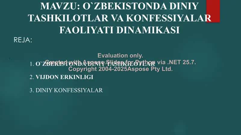 O`zbekistonda diniy tashkilotlar va konfessiyalar faoliyati dinamikasi 2