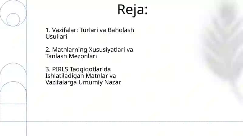 PIRLS Tadqiqotlarida Matn Va Topshiriqlar 2