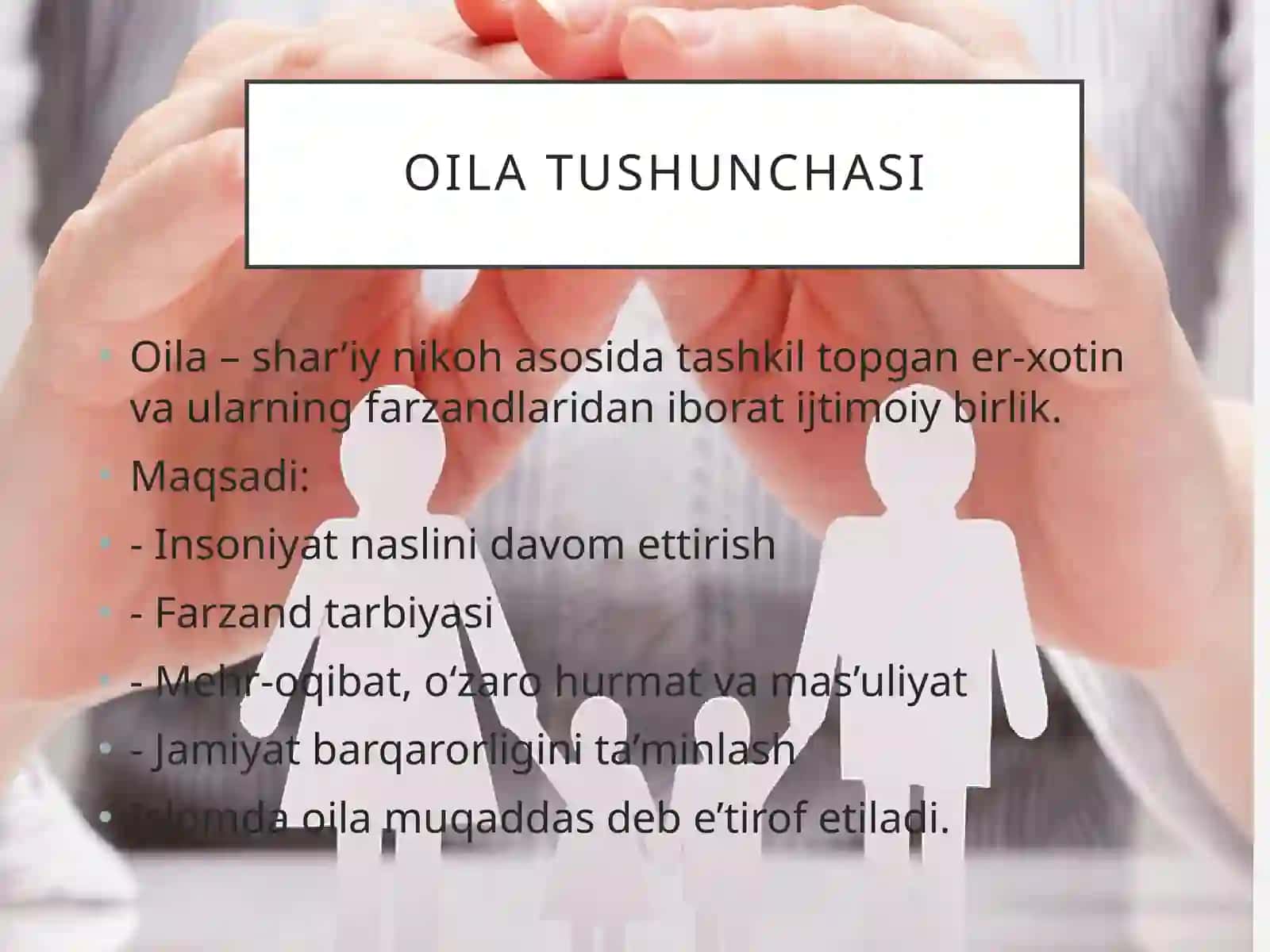 Islom huquqshunosligida oila va unga oid tushunchalar 2