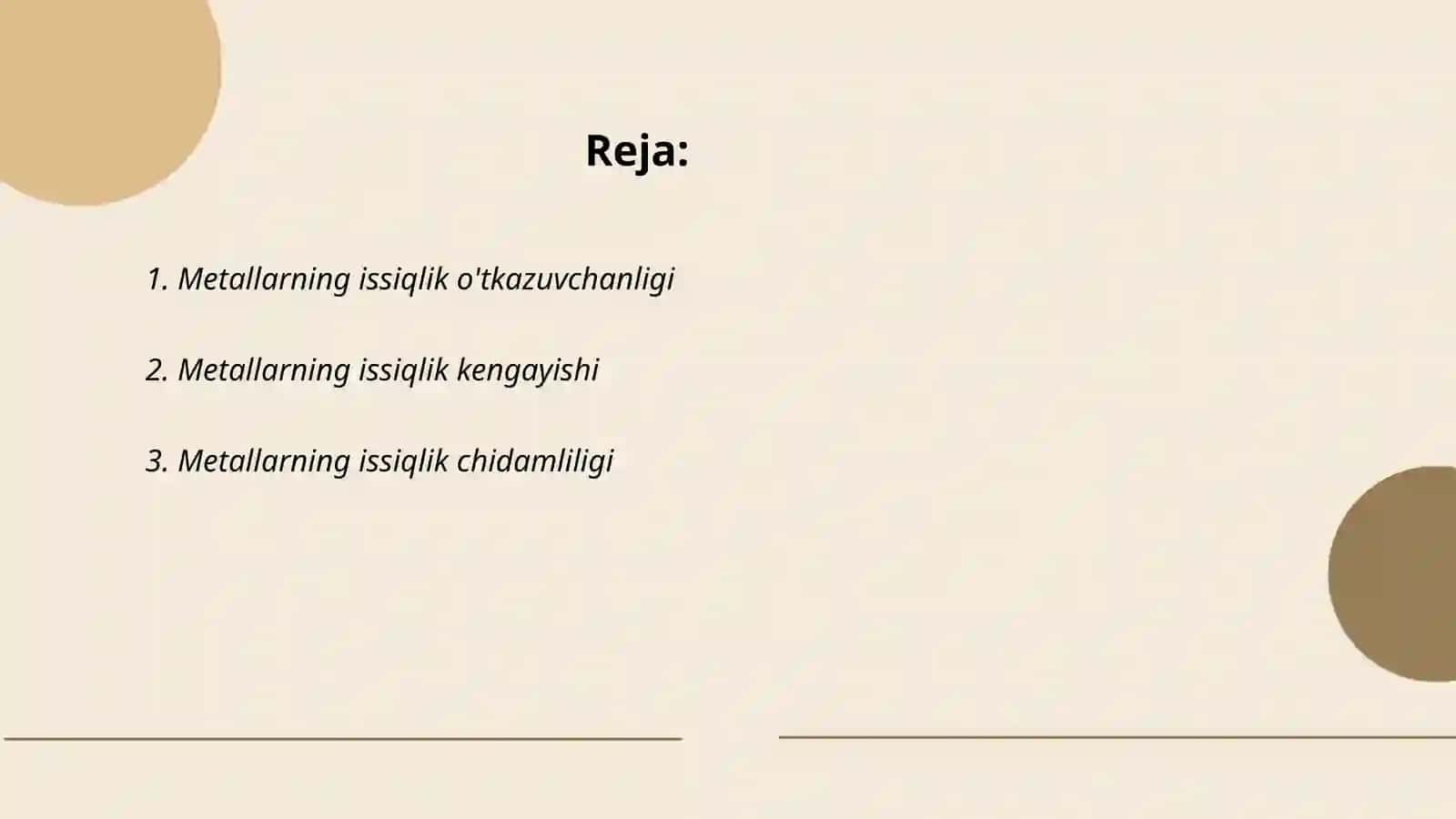 Metallarning issiqlik sig'imi 2
