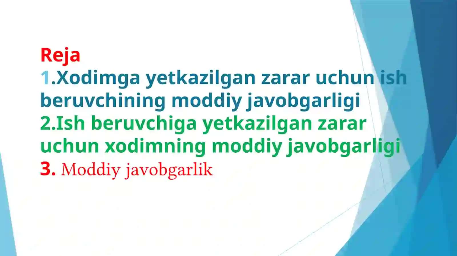Mehnat shartnomasi taraflarining yetkazilgan zarar uchun moddiy javobgarligi 2