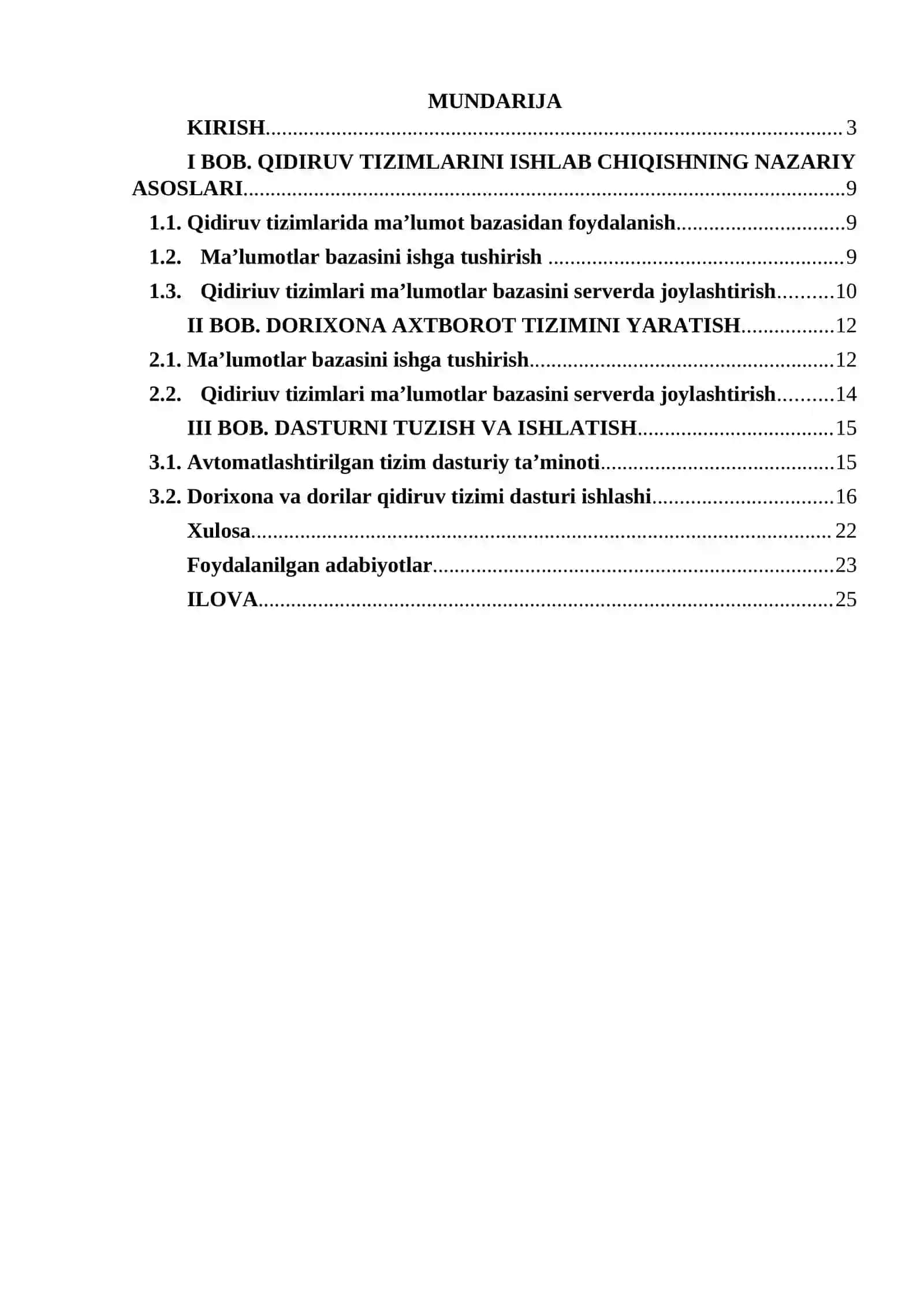 Dorixona axborot tizimi dasturiy ta’minotini yaratish 2