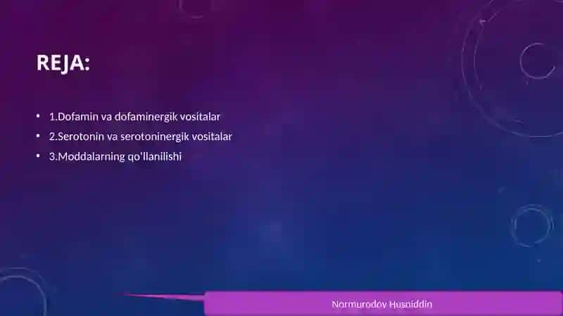 Dofamin va dofaminergik vositalar, Serotonin va serotoninergik vositalar 2