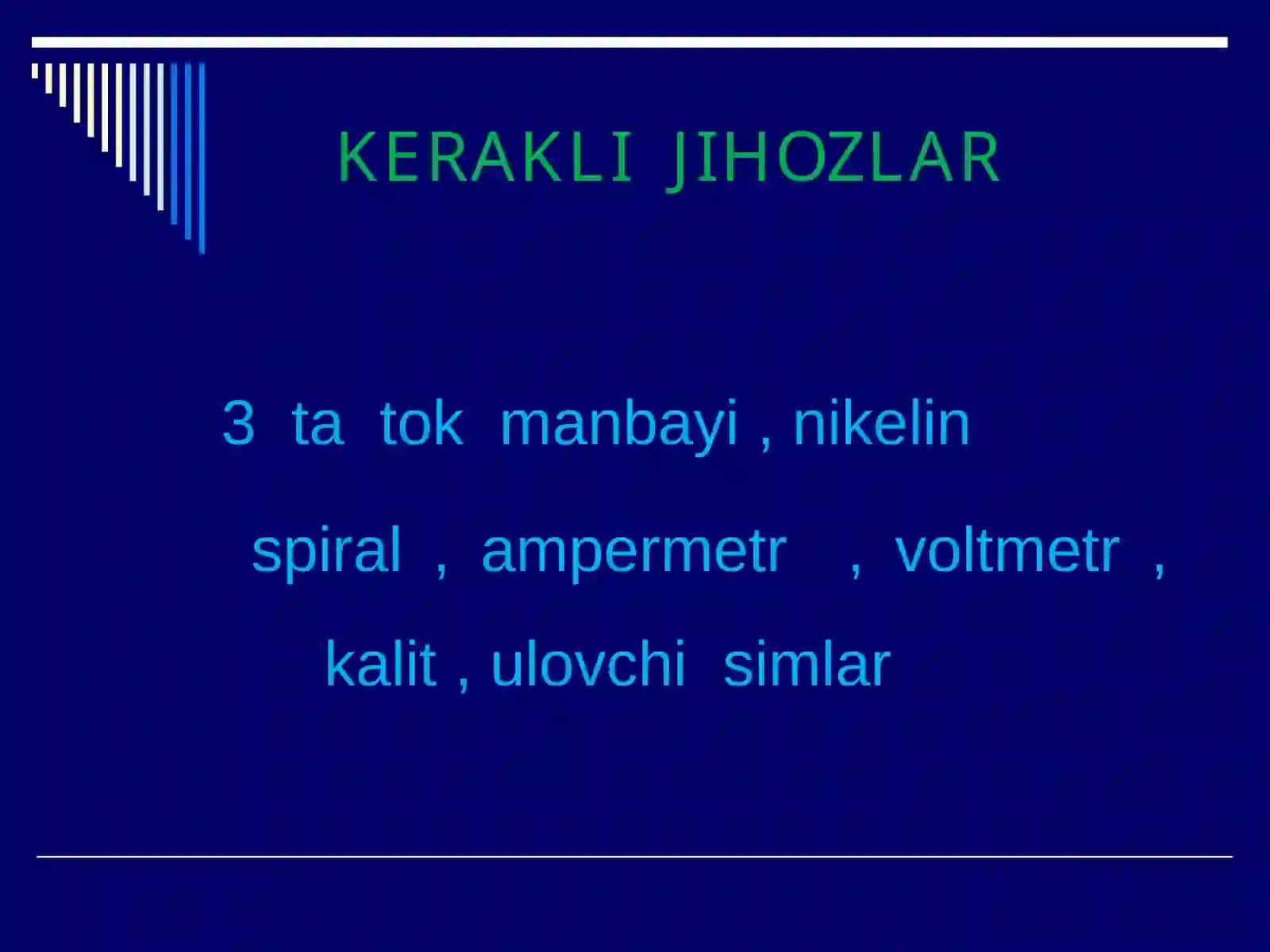 O`TKAZGICH QARSHILIGINI ANIQLASH 2