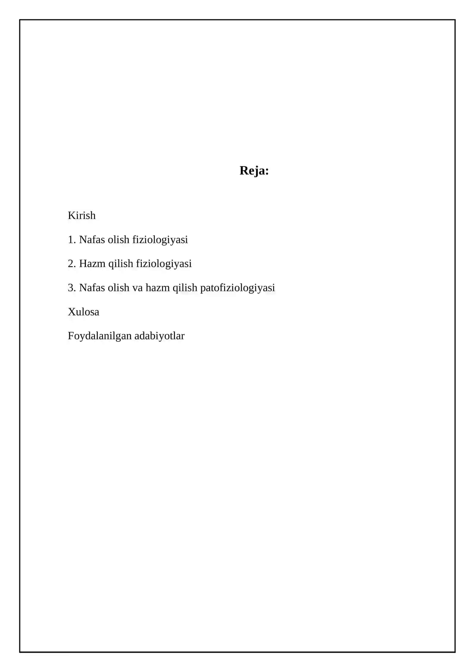 Nafas olish va hazm qilish fiziologiyasi 2